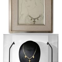 Lalaounis Necklace & Drawing, Tsarouchis, Greece